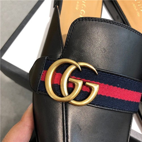 High Quality Luxury Gucci Black Leather Slide Loafers – Sizes 35–41 product detail