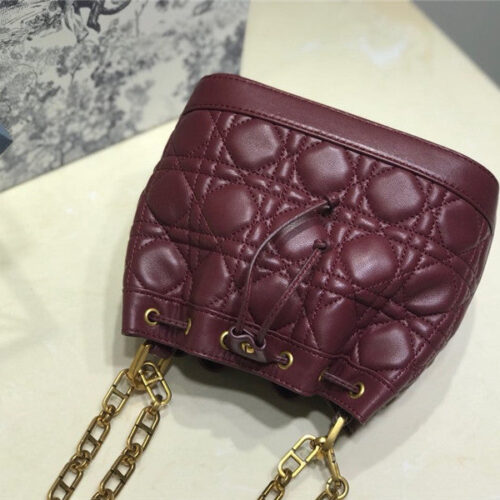 High Quality Luxury Miss Dior Bucket Bag Red Wine alternate view