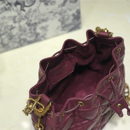 High Quality Luxury Miss Dior Bucket Bag Red Wine product detail