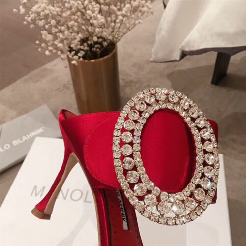 High Quality Luxury Manolo Blahnik Sandals Heels Red alternate view