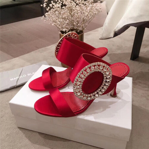 High Quality Luxury Manolo Blahnik Sandals Heels Red