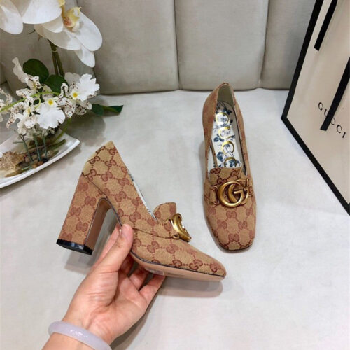 High Quality Luxury Gucci Block Heel Sandals Shoes