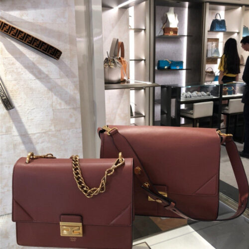 High Quality Luxury Fendi Natural Kani All Shine Bag Brown alternate view