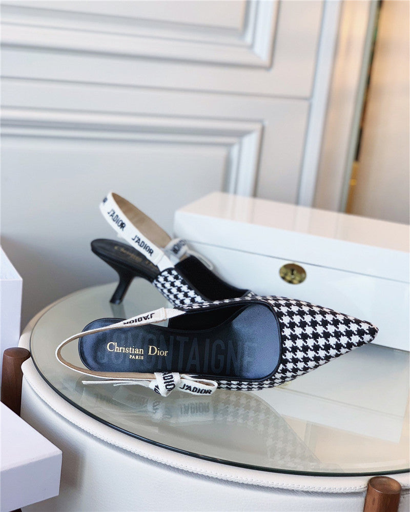 High Quality Luxury J’a Dior Wool Houndstooth Slingback Pump product detail