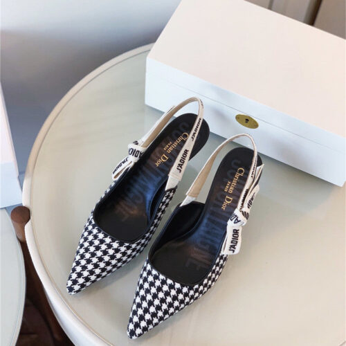 High Quality Luxury J’a Dior Wool Houndstooth Slingback Pump product detail