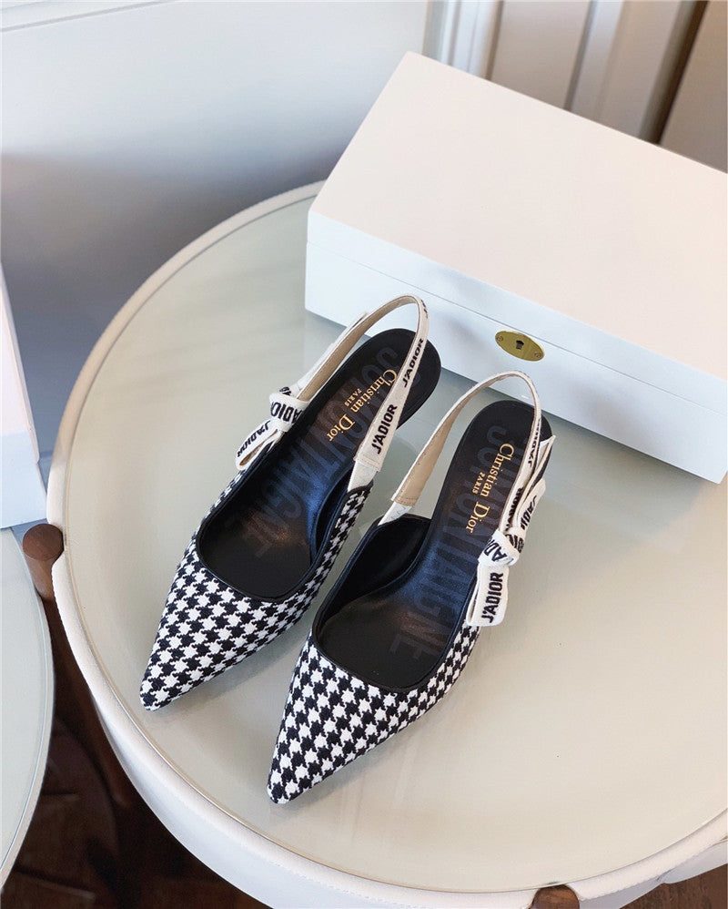 High Quality Luxury J’a Dior Wool Houndstooth Slingback Pump product detail