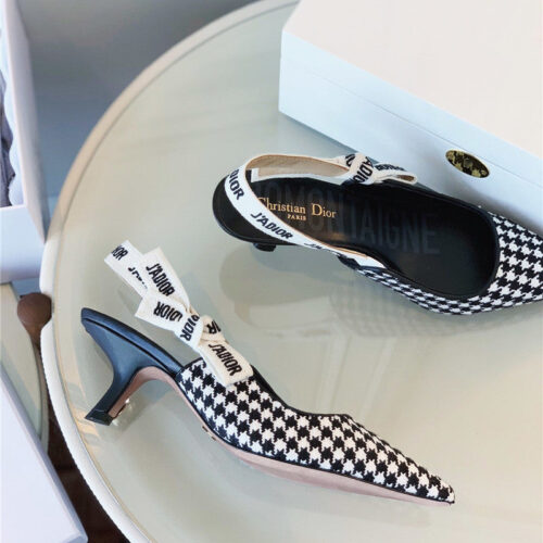 High Quality Luxury J’a Dior Wool Houndstooth Slingback Pump product detail