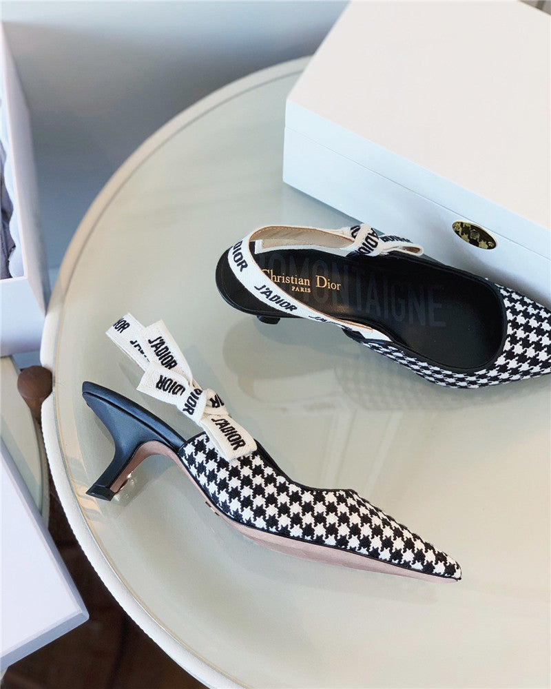 High Quality Luxury J’a Dior Wool Houndstooth Slingback Pump product detail