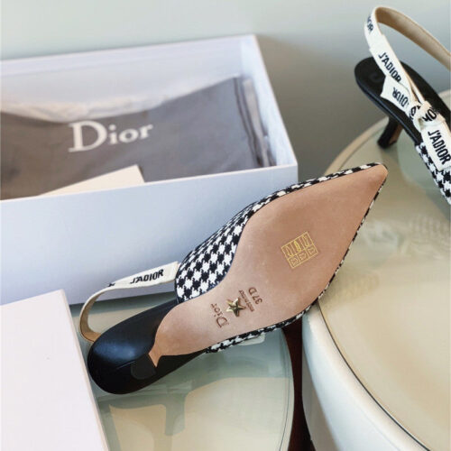 High Quality Luxury J’a Dior Wool Houndstooth Slingback Pump product detail
