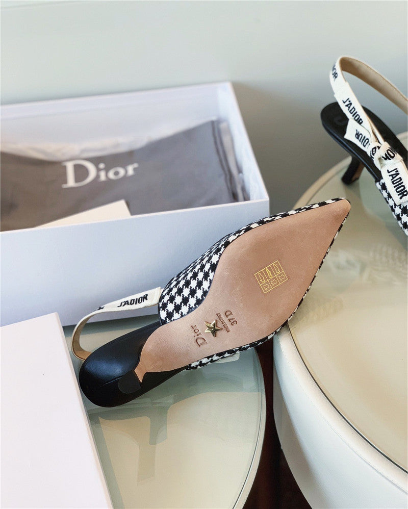 High Quality Luxury J’a Dior Wool Houndstooth Slingback Pump product detail