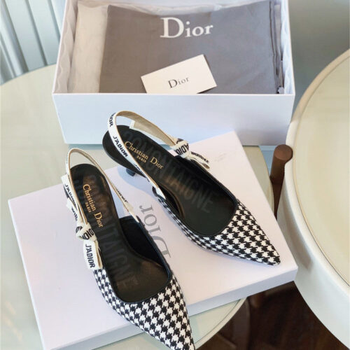 High Quality Luxury J’a Dior Wool Houndstooth Slingback Pump product detail