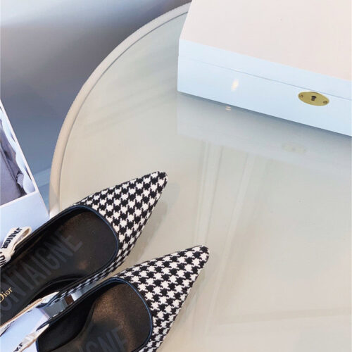 High Quality Luxury J’a Dior Wool Houndstooth Slingback Pump product detail