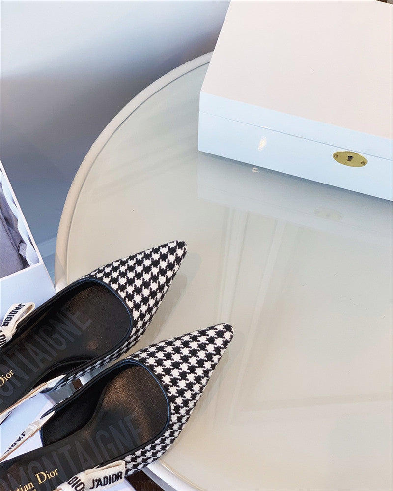 High Quality Luxury J’a Dior Wool Houndstooth Slingback Pump product detail