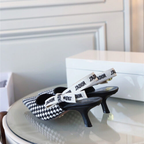 High Quality Luxury J’a Dior Wool Houndstooth Slingback Pump product detail