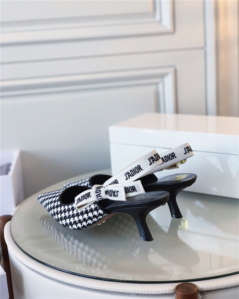 High Quality Luxury J’a Dior Wool Houndstooth Slingback Pump product detail