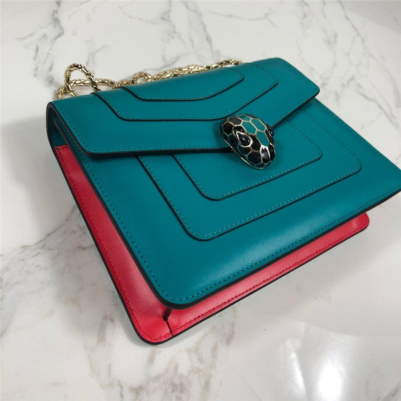 High Quality Luxury Bvlgari Serpenti Chain Shoulder Bag – Turquoise product detail