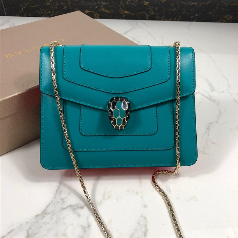 High Quality Luxury Bvlgari Serpenti Chain Shoulder Bag – Turquoise product detail