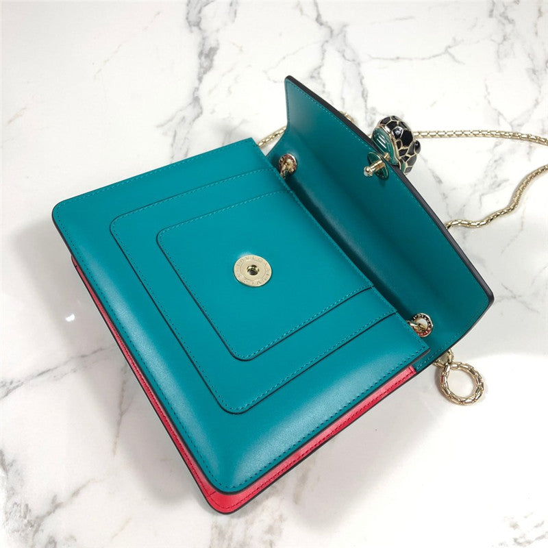 High Quality Luxury Bvlgari Serpenti Chain Shoulder Bag – Turquoise product detail