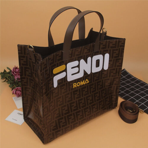 High Quality Luxury Fendi Mania Shopping Bag White alternate view