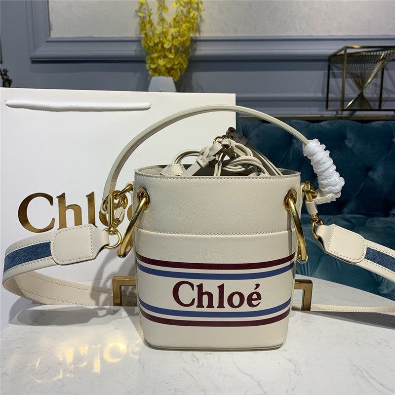 High Quality Luxury Chloe Roy Bucket Bag White