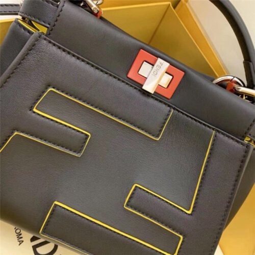 High Quality Luxury Fendi Peekaboo Bag Black product detail