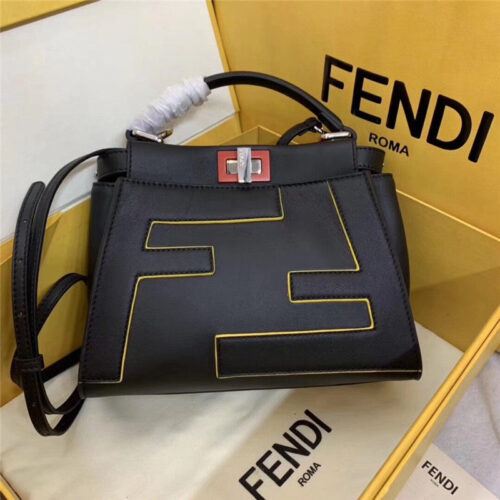 High Quality Luxury Fendi Peekaboo Bag Black