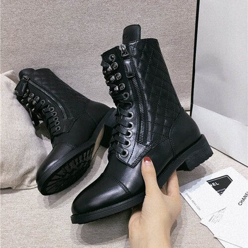 High Quality Luxury Chanel Leather Boots Shoes – Style 64742 alternate view