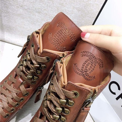 High Quality Luxury Chanel Leather Boots Shoes alternate view