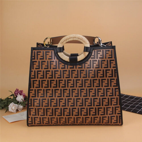 High Quality Luxury Fendi Runaway Shopping Bag Brown alternate view