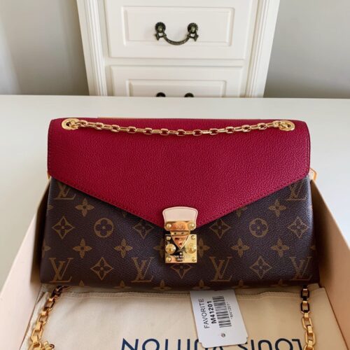 High Quality Luxury Louis Vuitton Monogram Pallas Chain Cerise Bag