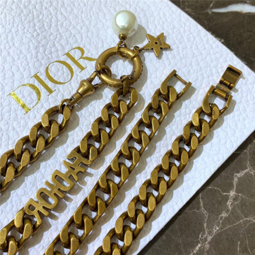High Quality Luxury Dior Chain Necklace Gold product detail