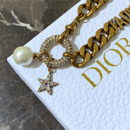 High Quality Luxury Dior Chain Necklace Gold product detail