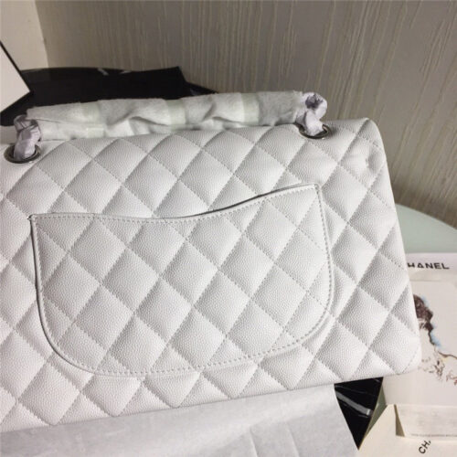 High Quality Luxury Chanel Classic Flap Bag Caviar White product detail