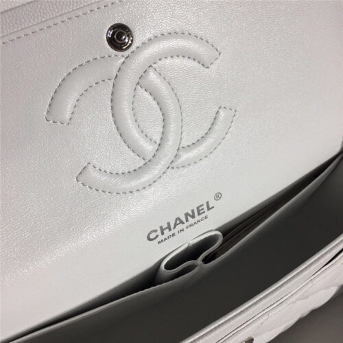 High Quality Luxury Chanel Classic Flap Bag Caviar White product detail