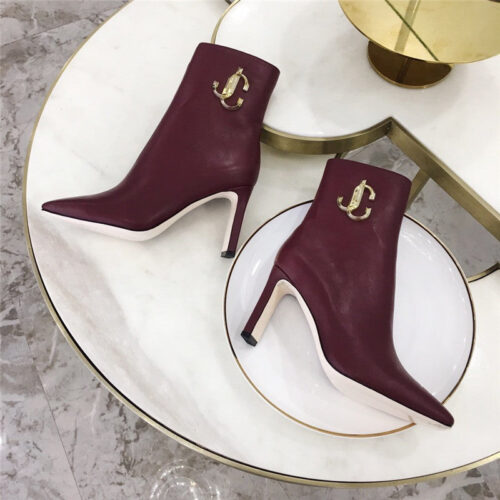High Quality Luxury Jimmy Choo Minori 85 Ankle Boots In Red product detail