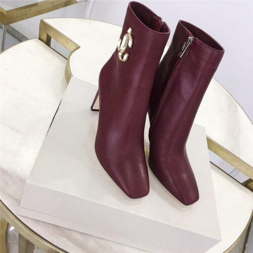 High Quality Luxury Jimmy Choo Minori 85 Ankle Boots In Red alternate view