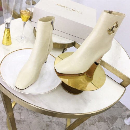 High Quality Luxury Jimmy Choo Minori 85 Ankle Boots In White alternate view