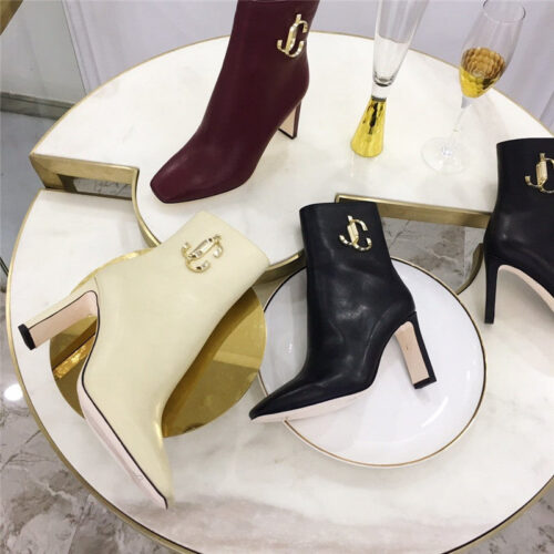 High Quality Luxury Jimmy Choo Minori 85 Ankle Boots In White product detail