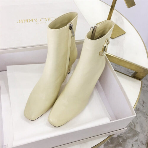 High Quality Luxury Jimmy Choo Minori 85 Ankle Boots In White product detail