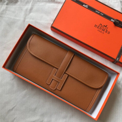 High Quality Luxury Hermes Jige Elan 29 Clutch Bag Brown