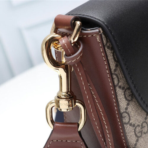 High Quality Luxury Gucci Monogram GG Supreme Medium Padlock Shoulder Bag Black product detail
