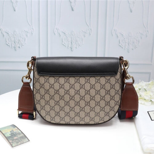 High Quality Luxury Gucci Monogram GG Supreme Medium Padlock Shoulder Bag Black alternate view