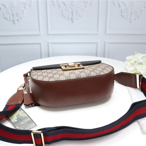 High Quality Luxury Gucci Monogram GG Supreme Medium Padlock Shoulder Bag Black product detail
