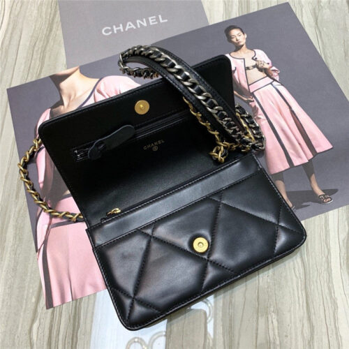 High Quality Luxury Chanel Wallet On Chain Quilted Caviar Gold-Tone Black product detail