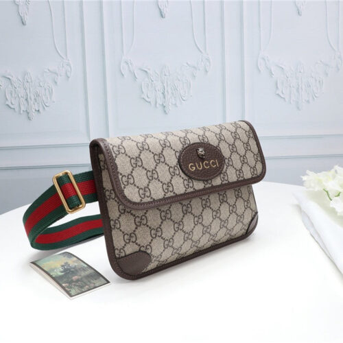 High Quality Luxury Gucci Camel GG Supreme Neo Vintage Belt Bag alternate view