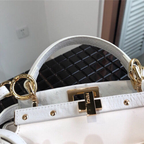 High Quality Luxury Fendi Ostrich Leather Peekaboo Bag – Style 32595 product detail