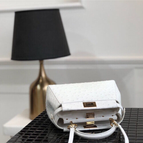 High Quality Luxury Fendi Ostrich Leather Peekaboo Bag – Style 32595 product detail