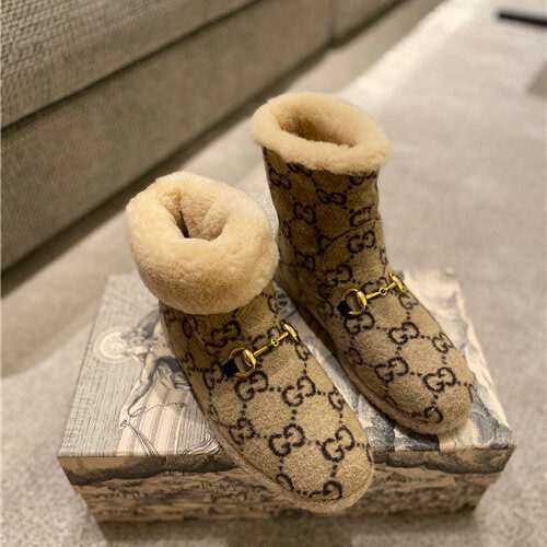 High Quality Luxury Gucci Fria GG Wool-Blend Ankle Boots product detail