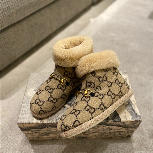 High Quality Luxury Gucci Fria GG Wool-Blend Ankle Boots product detail