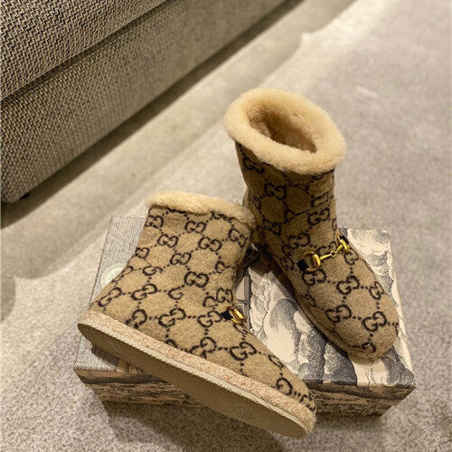 High Quality Luxury Gucci Fria GG Wool-Blend Ankle Boots product detail
